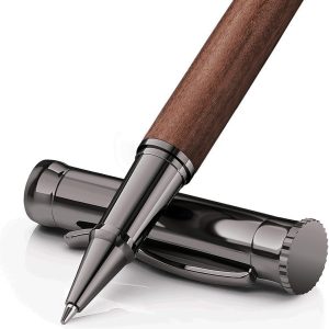 Wood Rollerball Pen Set with 2 Extra Refills, Luxury Wooden Writing Pen for Men, Professional Executive Gift, Smooth Fine Point Pen for Journaling and Office