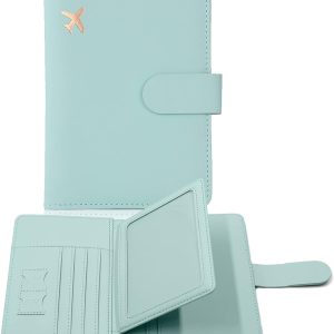 Aputue Passport Holder, Genuine Leather Passport Cover with RFID Protection, Passport Wallet for Travel, Cute Passport Book Holder for Couples and Flight Attendants