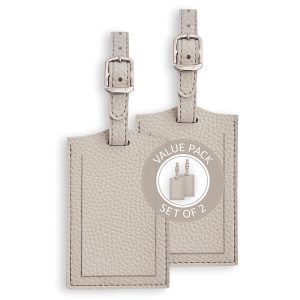 LEART Luggage Tag Leather – Luggage Tags for Suitcases | Travel Tags for Luggage | Suitcase tags | Leather Luggage Tags | Travel Gifts (Set of 2 | Camel)
