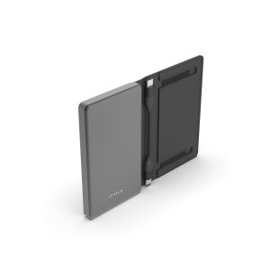 Levelo Vermont 3-in-1 Wallet Power Bank 5000mAh, Fast Charging, Type-C Input & Output, Stretchable Card Slot, Built-in Magnetic Cable, Compact & Stylish – Black
