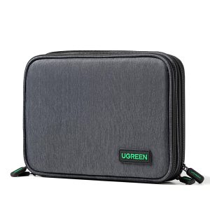 UGREEN Electronic Organizer, Double Layer Travel Gadget Bag compatible for USB Cable, SD Card, Hard Drive, Power Bank, Digital Camera, iPad Mini/Nintendo Swith Console/E-book or Tablet up to 7.9''