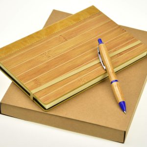 BOSSMAN A5 NOTEBOOK WITH PEN STATIONERY GIFT SET IN GIFT BOX (BAMBOO)