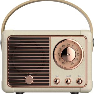 Baolira Retro Bluetooth Speaker Wireless Mini Speaker,Bluetooth Speaker with Crystal Clear Stereo Sound Rich Bass,Portable Bluetooth Speaker for iPhone,Android Devices and Tablet (Beige)