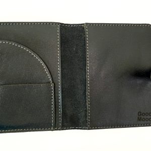 Good Mood Passport Holder Leather Travel Wallet – Genuine Leather, Handmade, Compact Design with Card Slots & Snap-Button Closure for Men & Women | Travel Essential (Black)